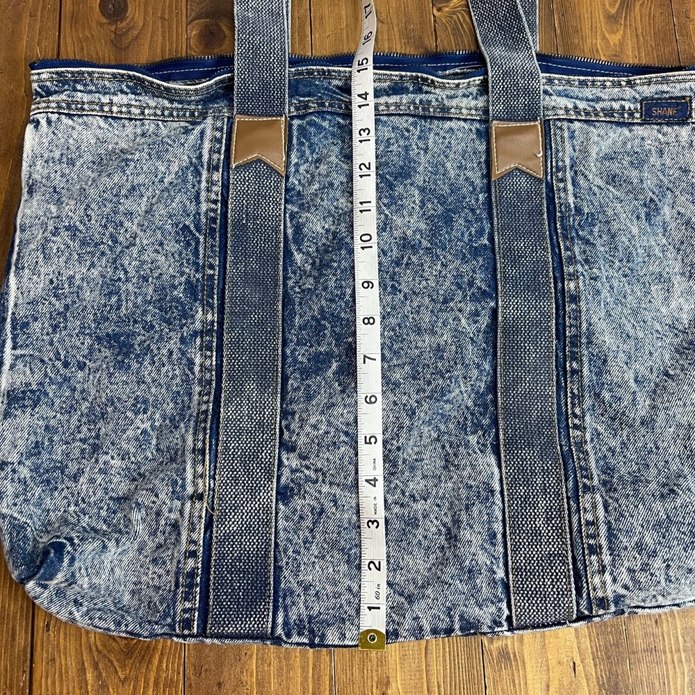 Shane vintage zip top denim tote bag - Picture 3 of 7